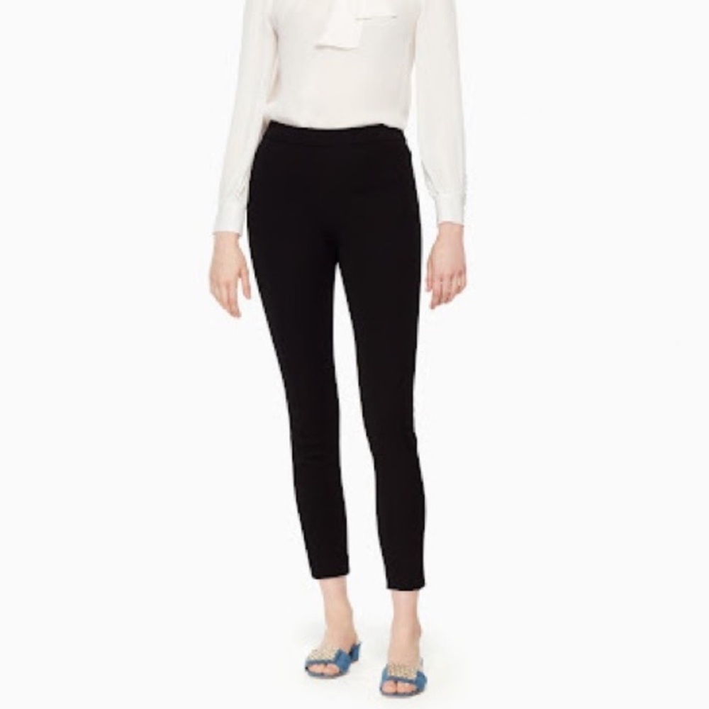 Kate Spade Bi-stretch Cropped Pants In Black Size 2 - Picture 3 of 16